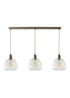 ValueLights Delora Brushed Brass Ribbed Glass 3 Drop Diner Ceiling Light - One Size Image 5