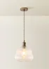 ValueLights Delora Brushed Brass Ribbed Glass Ceiling Light - One Size Image 3