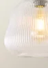 ValueLights Delora Brushed Brass Ribbed Glass Ceiling Light - One Size Image 4