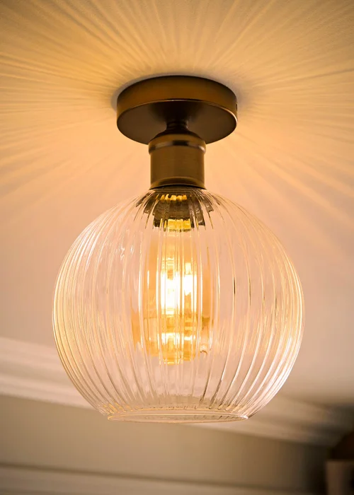 ValueLights Maddison Brushed Brass Flush Ceiling Light - One Size Image 2