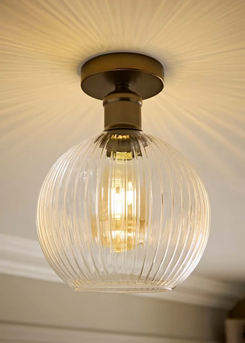 ValueLights Maddison Brushed Brass Flush Ceiling Light - One Size Image 1