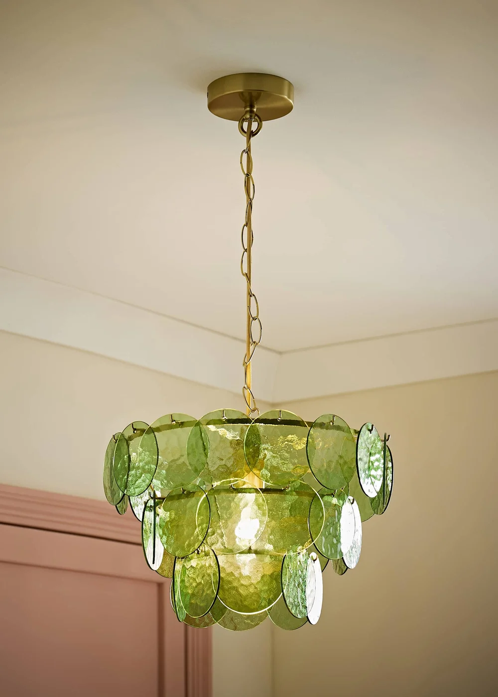 ValueLights Juliette Green 3 Tier Disc Chandelier Ceiling Light - One Size Image 1
