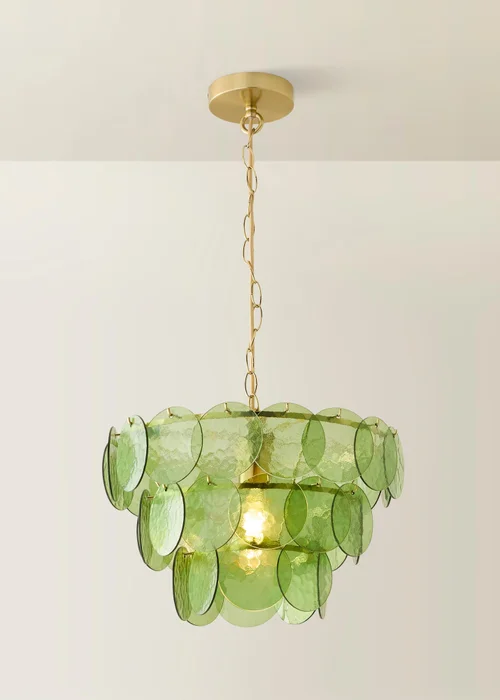 ValueLights Juliette Green 3 Tier Disc Chandelier Ceiling Light - One Size Image 3