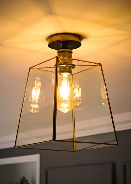 ValueLights Susie Brushed Brass Flush Ceiling Light - One Size Image 1