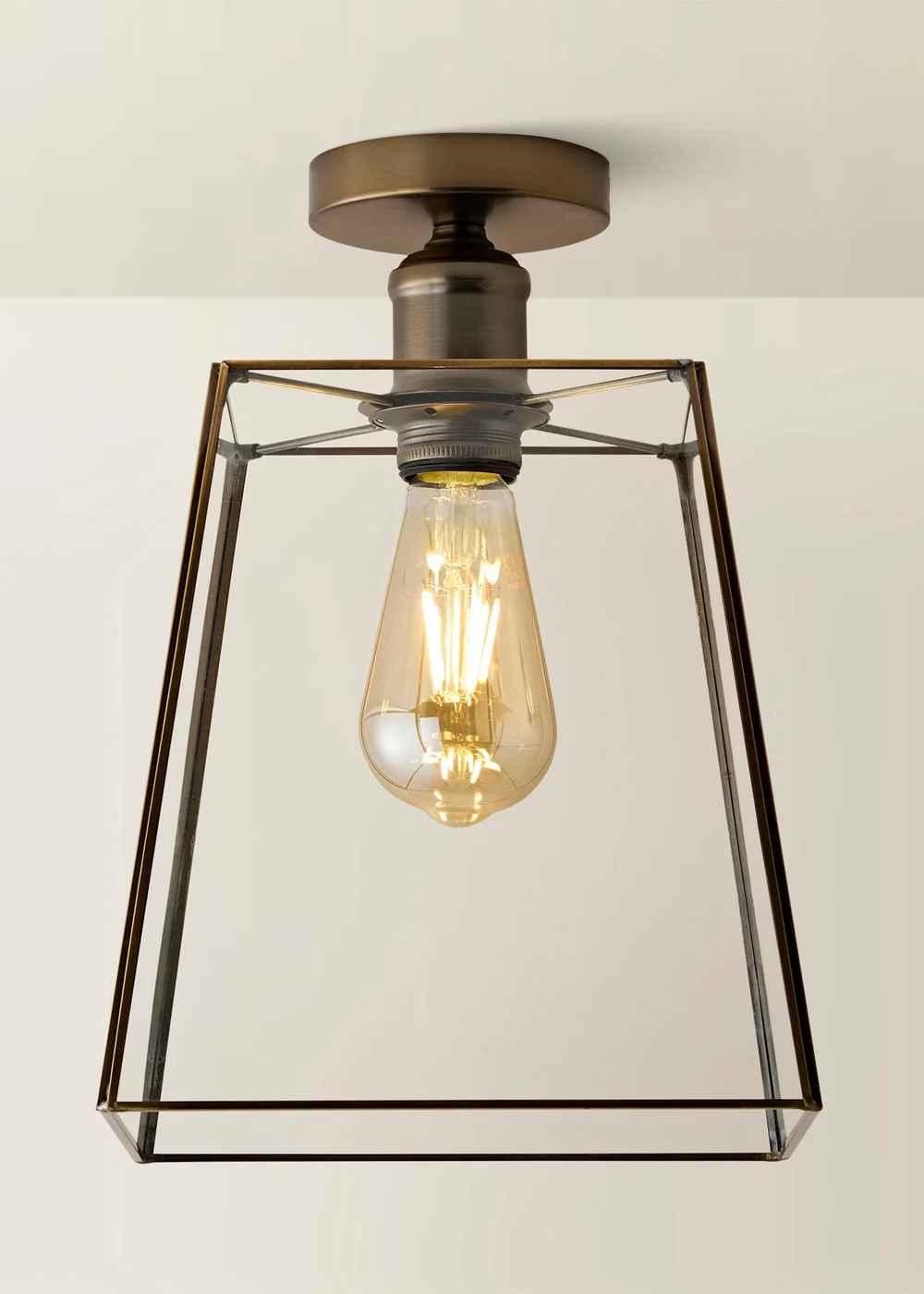 ValueLights Susie Brushed Brass Flush Ceiling Light - One Size Image 2
