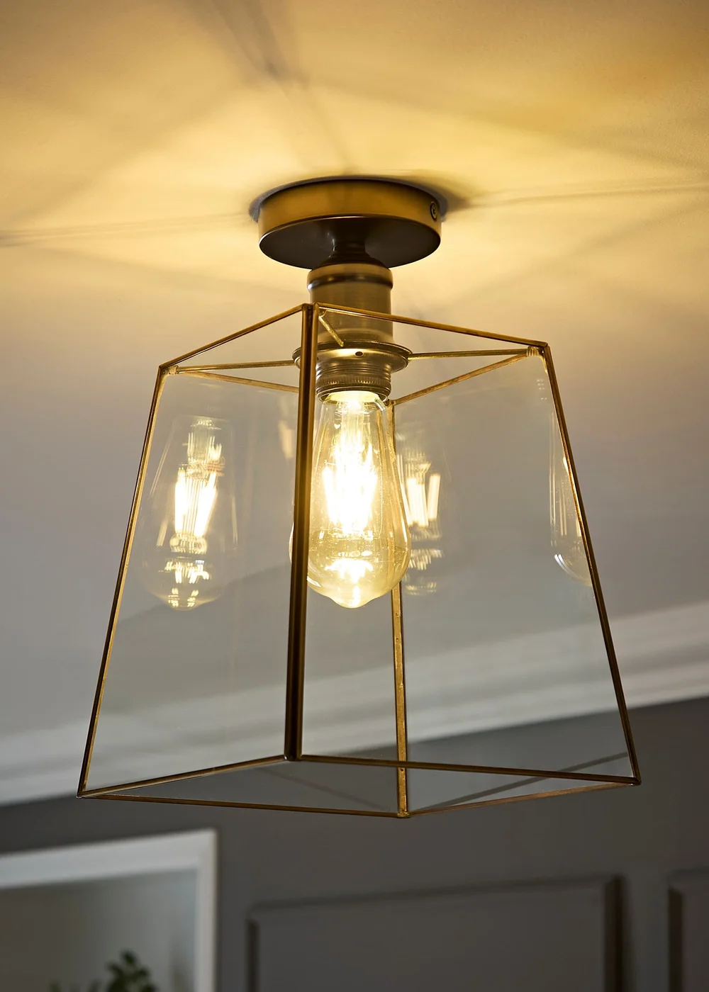 ValueLights Susie Brushed Brass Flush Ceiling Light - One Size Image 5
