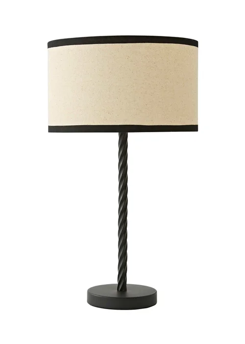 ValueLights Maura Twist Black Table Lamp with Trim Shade - One Size Image 5