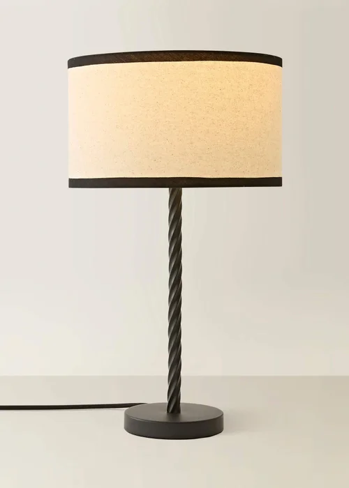 ValueLights Maura Twist Black Table Lamp with Trim Shade - One Size Image 3