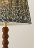 ValueLights Bobble Walnut Table Lamp with Floral Pleated Shade - One Size Image 4