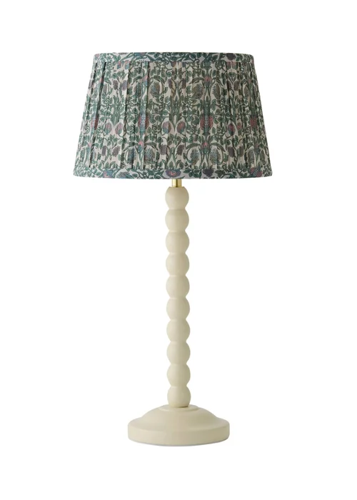 ValueLights Bobble Cream Table Lamp with Floral Pleated Shade - One Size Image 5