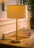 ValueLights Maura Twist Brushed Gold Table Lamp with Natural Shade - One Size Image 2