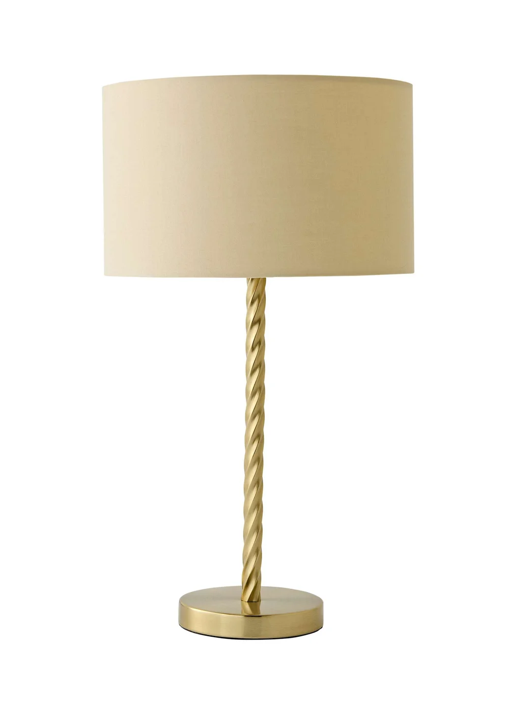 ValueLights Maura Twist Brushed Gold Table Lamp with Natural Shade - One Size Image 5