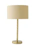 ValueLights Maura Twist Brushed Gold Table Lamp with Natural Shade - One Size Image 5