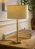 ValueLights Maura Twist Brushed Gold Table Lamp with Natural Shade - One Size Image 1