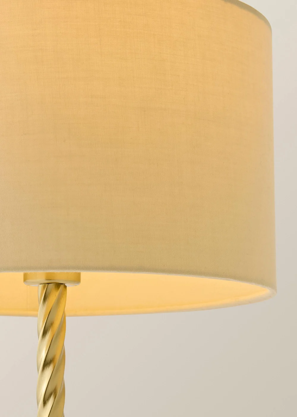ValueLights Maura Twist Brushed Gold Table Lamp with Natural Shade - One Size Image 4