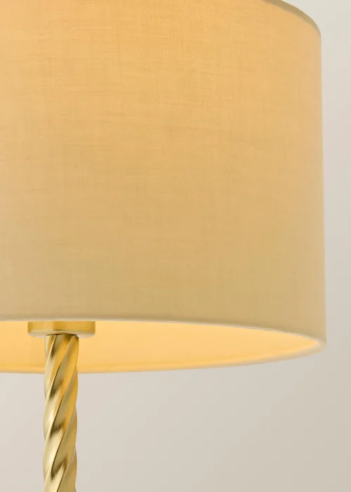 ValueLights Maura Twist Brushed Gold Table Lamp with Natural Shade - One Size Image 4
