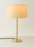 ValueLights Maura Twist Brushed Gold Table Lamp with Natural Shade - One Size Image 3