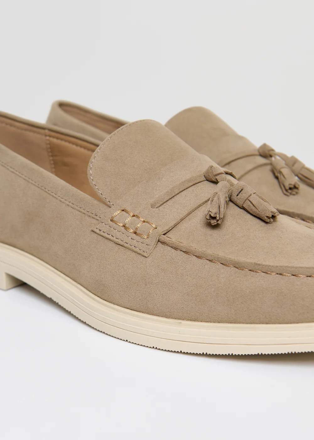Threadbare Beige Faux Suede Tassel Loafers - 9 Image 4