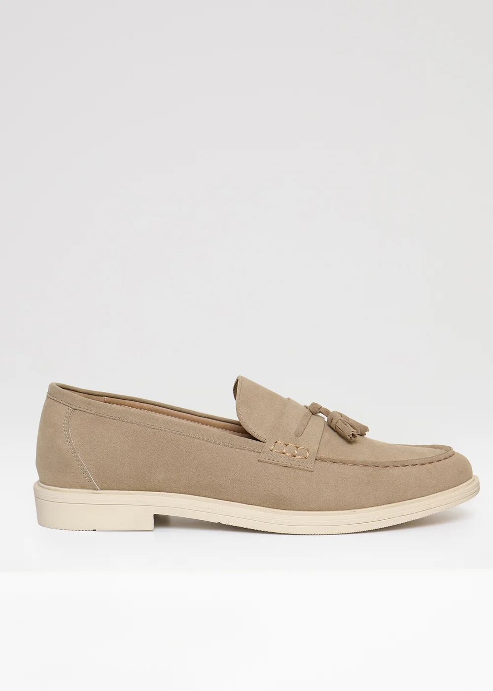 Threadbare Beige Faux Suede Tassel Loafers - 9 Image 1