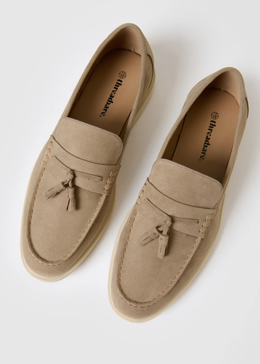 Threadbare Beige Faux Suede Tassel Loafers - 9 Image 3