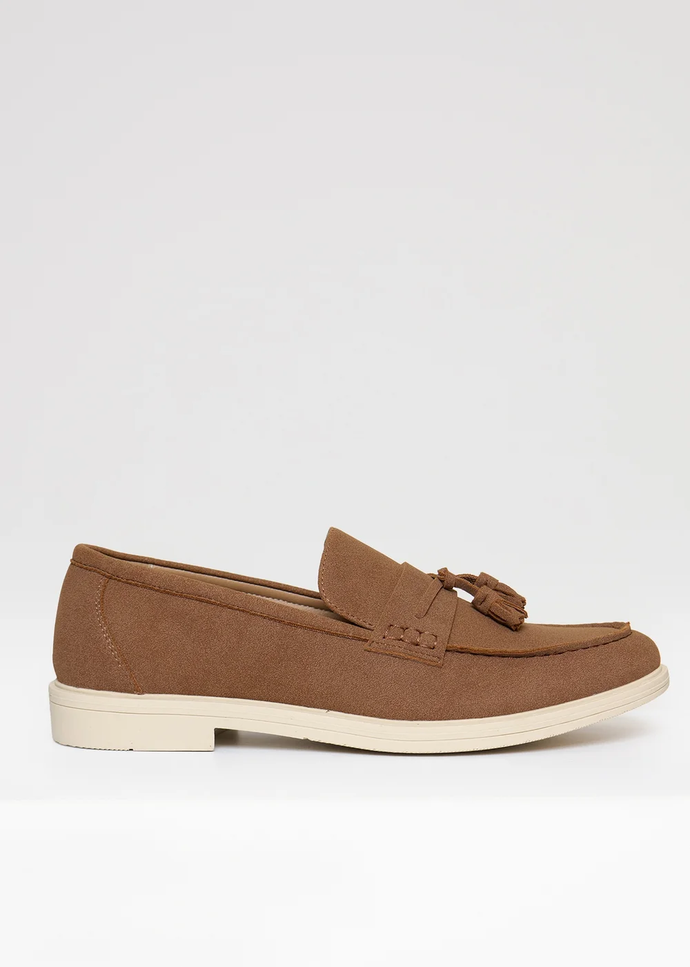 Threadbare Taupe Faux Suede Tassel Loafers - 9 Image 1