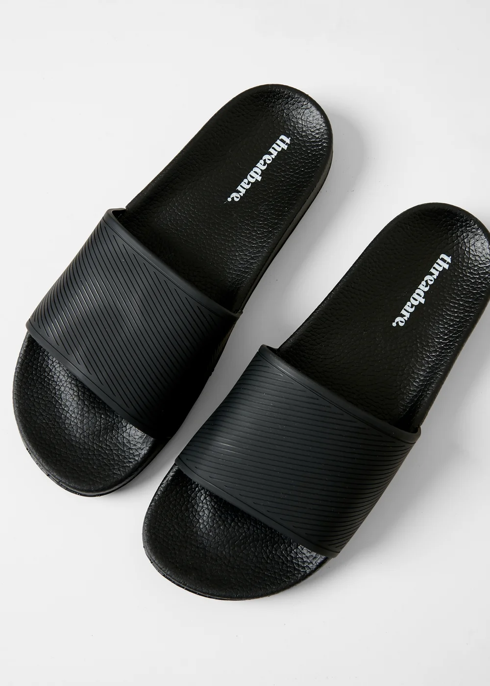 Threadbare Black Lightweight Cushioned Sliders - 10 Image 2