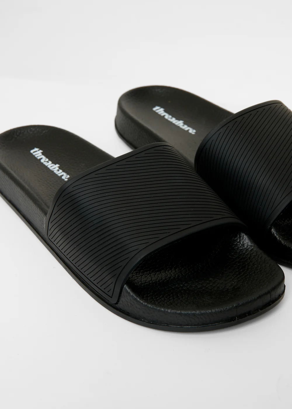 Threadbare Black Lightweight Cushioned Sliders - 10 Image 3