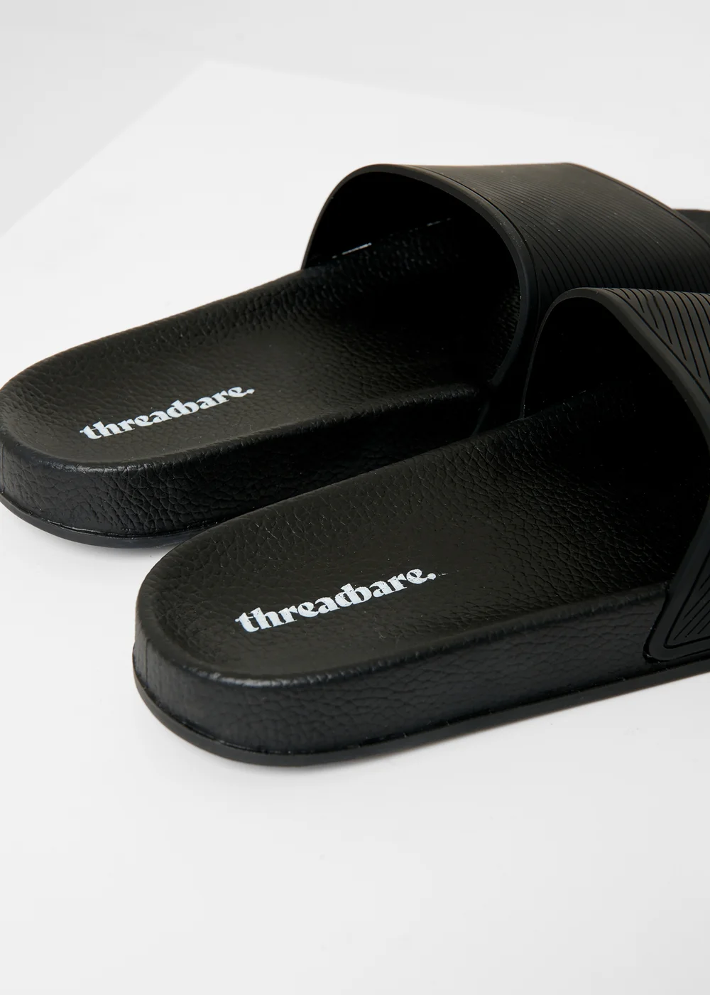 Threadbare Black Lightweight Cushioned Sliders - 10 Image 4
