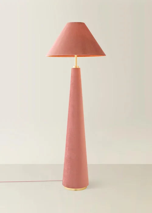 ValueLights Martha Pink Velvet Floor Lamp - One Size Image 3
