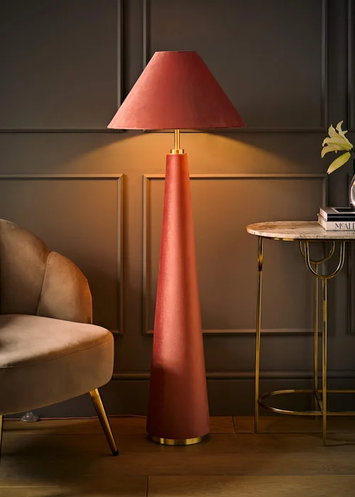 ValueLights Martha Pink Velvet Floor Lamp - One Size Image 2