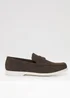 Threadbare Chocolate Faux Suede Penny Loafers - 7 Image 1
