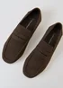 Threadbare Chocolate Faux Suede Penny Loafers - 7 Image 3