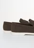 Threadbare Chocolate Faux Suede Penny Loafers - 7 Image 2
