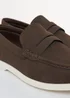 Threadbare Chocolate Faux Suede Penny Loafers - 7 Image 4