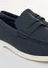 Threadbare Navy Faux Suede Penny Loafers - 9 Image 4