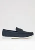 Threadbare Navy Faux Suede Penny Loafers - 9 Image 1