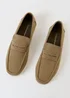 Threadbare Beige Faux Suede Penny Loafers - 7 Image 3