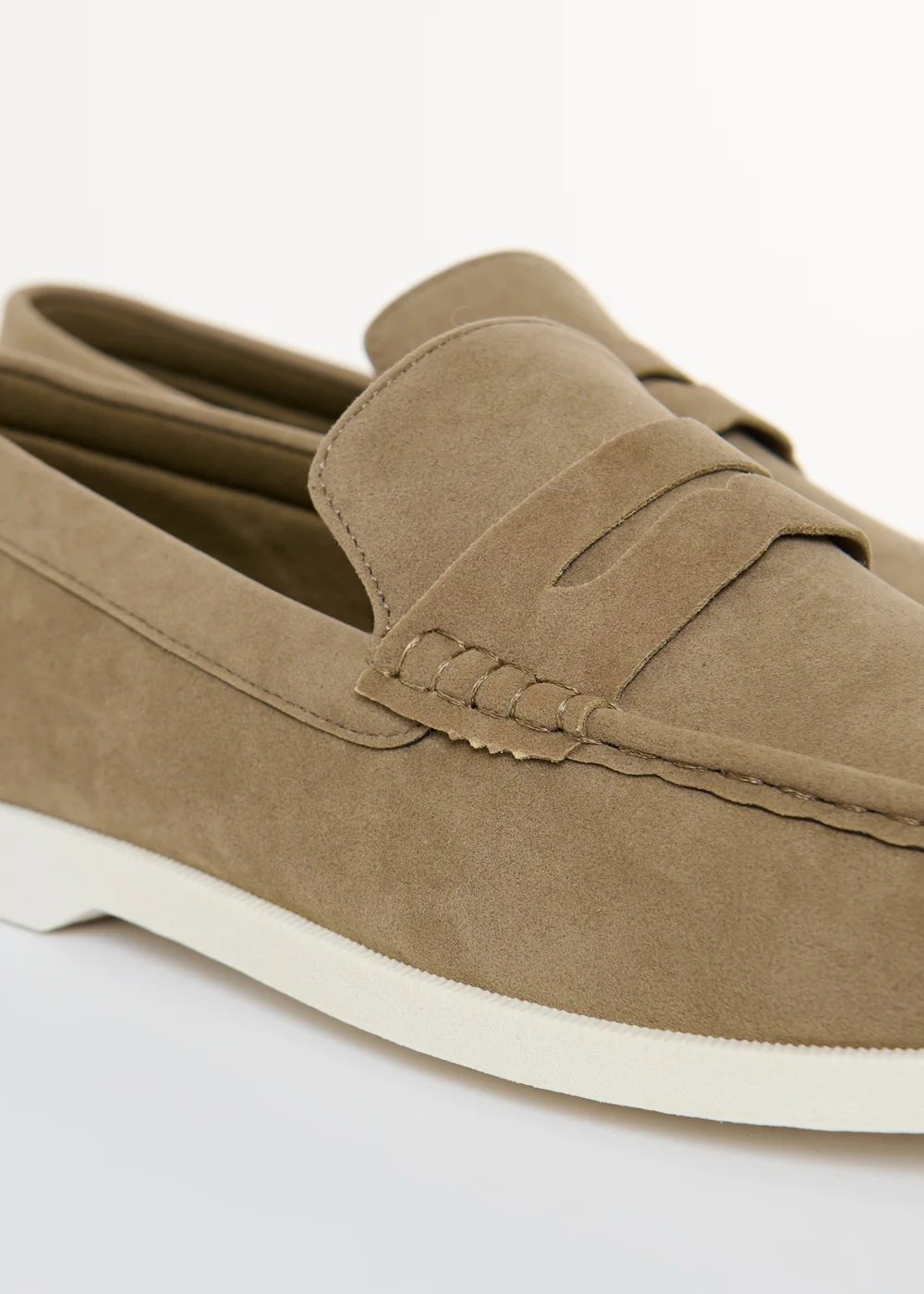 Threadbare Beige Faux Suede Penny Loafers - 7 Image 4