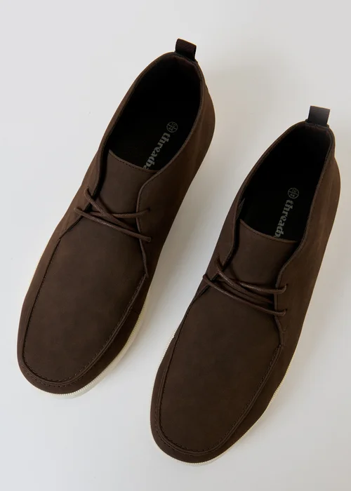 Threadbare Brown Faux Suede Moccasin Boots - 9 Image 3