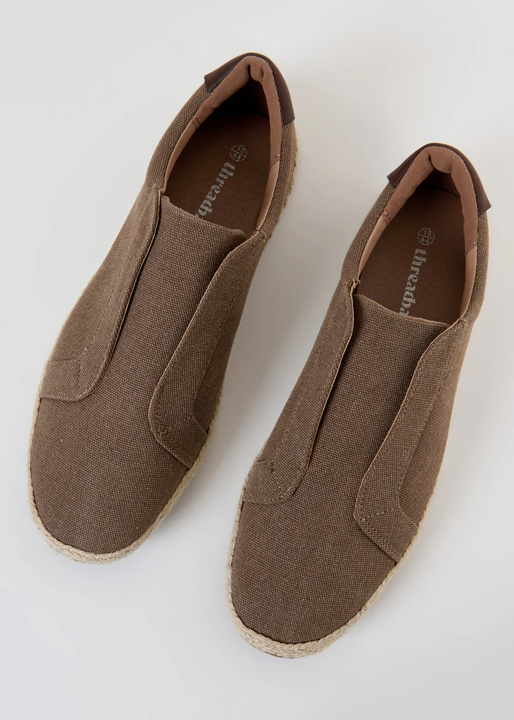 Threadbare Brown Cotton Canvas Slip On Espadrilles - 8 Image 3
