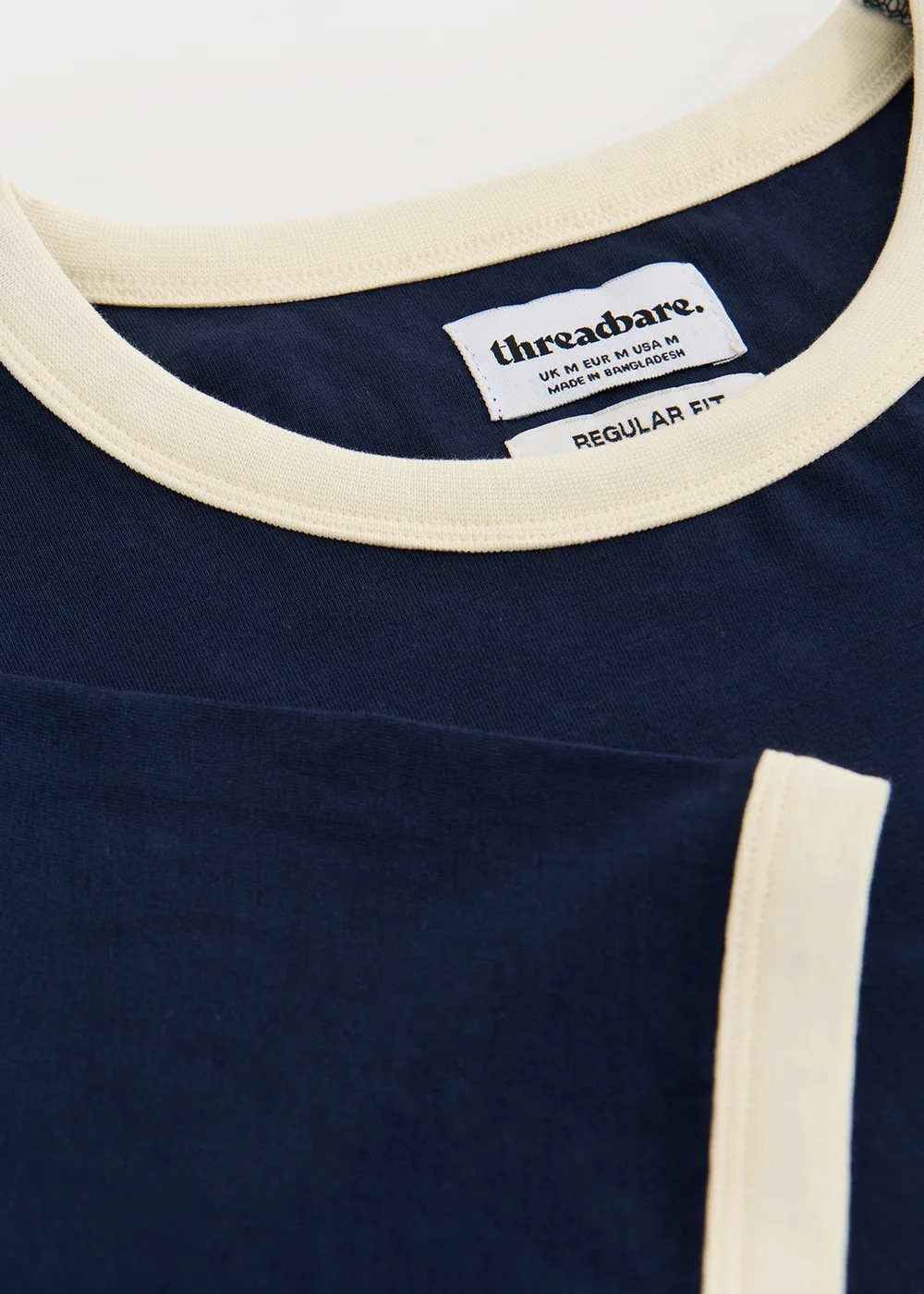 Threadbare Navy 2-Pack Cotton Ringer T-Shirts - M Image 6