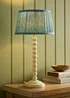 ValueLights Bobble Cream Table Lamp with Leaf Pleated Shade - One Size Image 1