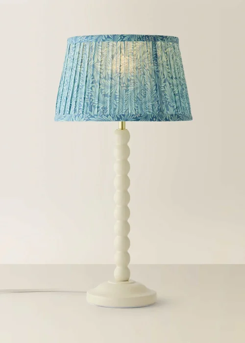 ValueLights Bobble Cream Table Lamp with Leaf Pleated Shade - One Size Image 3