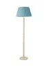 ValueLights Bobble Cream Floor Lamp with Blue Leaf Pleated Shade - One Size Image 5