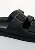 Threadbare Black Faux Leather Buckle Strap Sandals - 9 Image 4