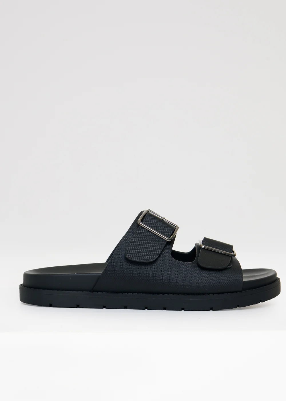 Threadbare Black Faux Leather Buckle Strap Sandals - 9 Image 1