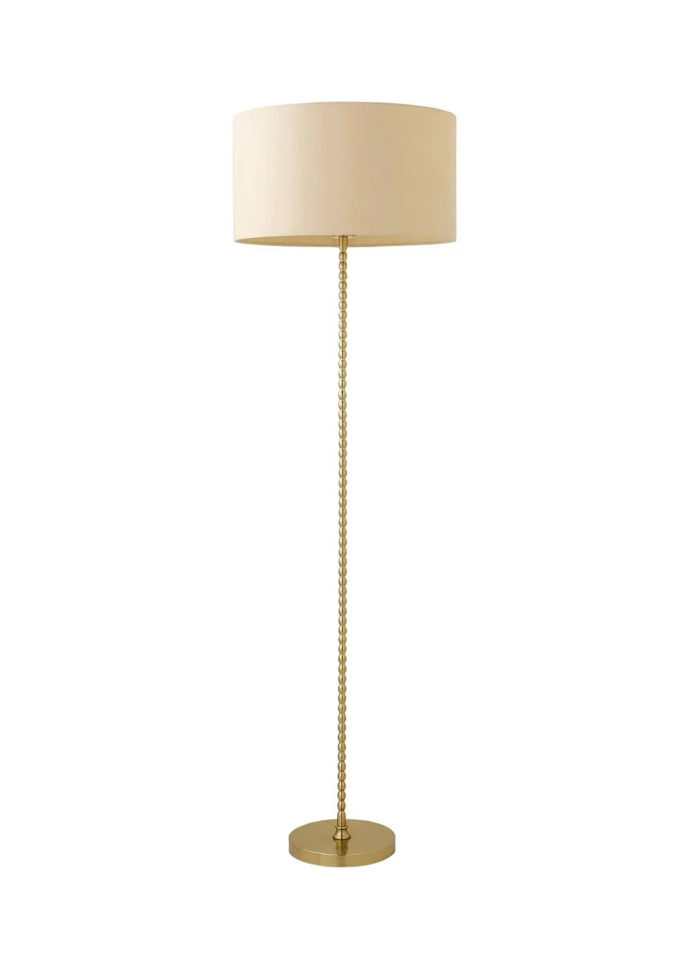 ValueLights Maeve Brushed Gold Floor Lamp with Natural Drum Shade - One Size Image 5