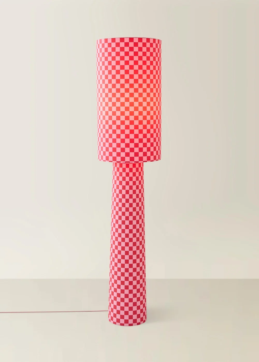 ValueLights Pritchard Pink Checkerboard Midi Floor Lamp - One Size Image 3