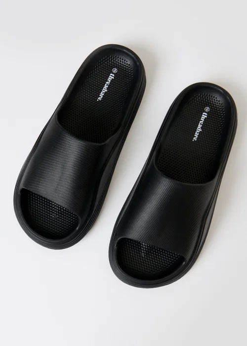Threadbare Black Chunky Foam Sliders - 7 Image 3