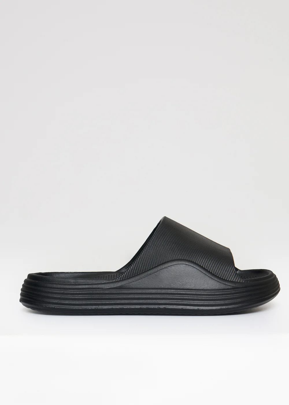 Threadbare Black Chunky Foam Sliders - 7 Image 1